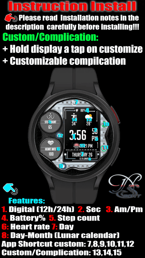 help intruction 22 copy 4 N-SPORT665 Digital N-SPORT Watch Face SAMSUNG WATCH FACE