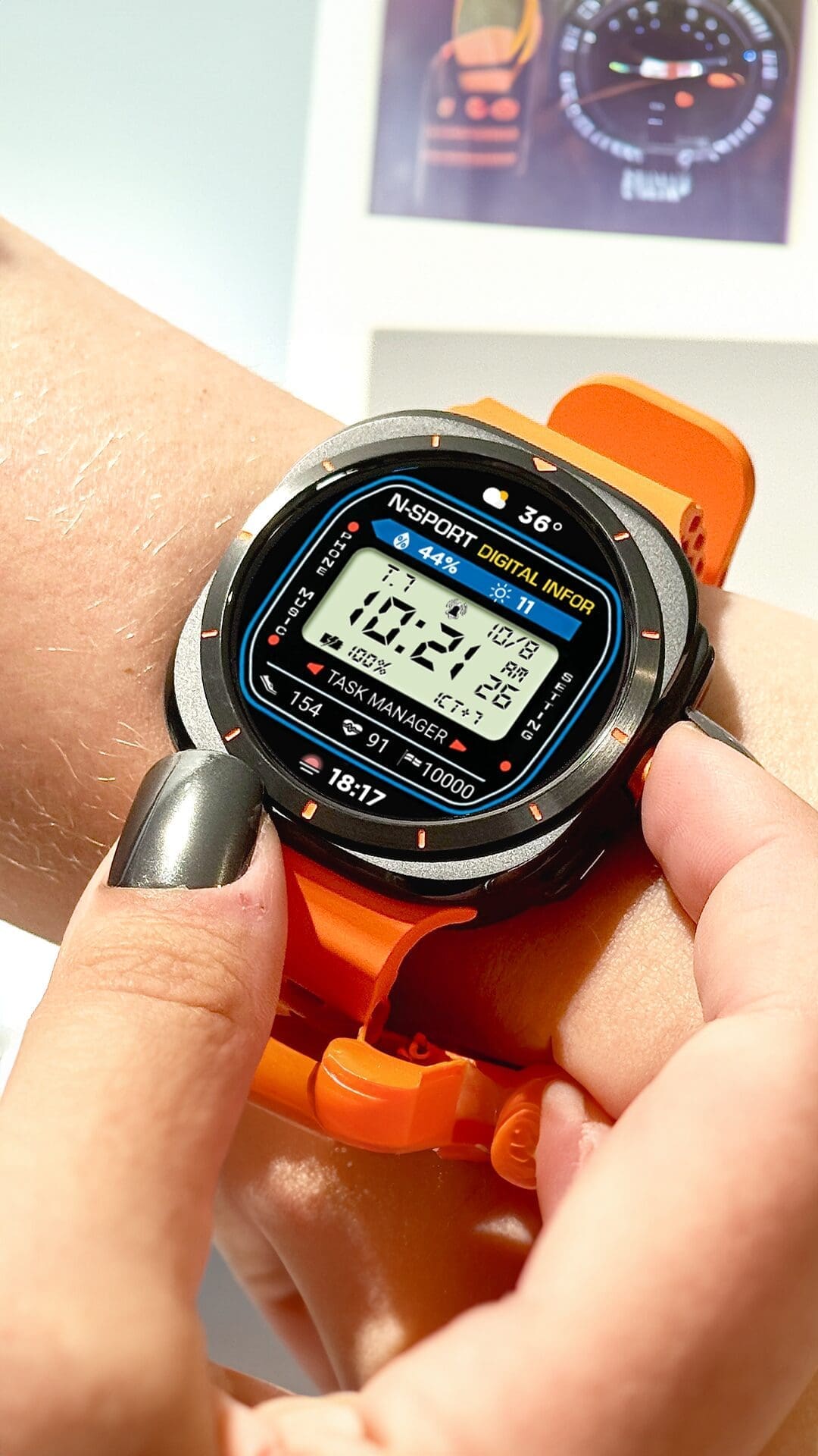Wear OS watch faces - [N-SPORT408] Digital Information Classic N-SPORT Watch Face