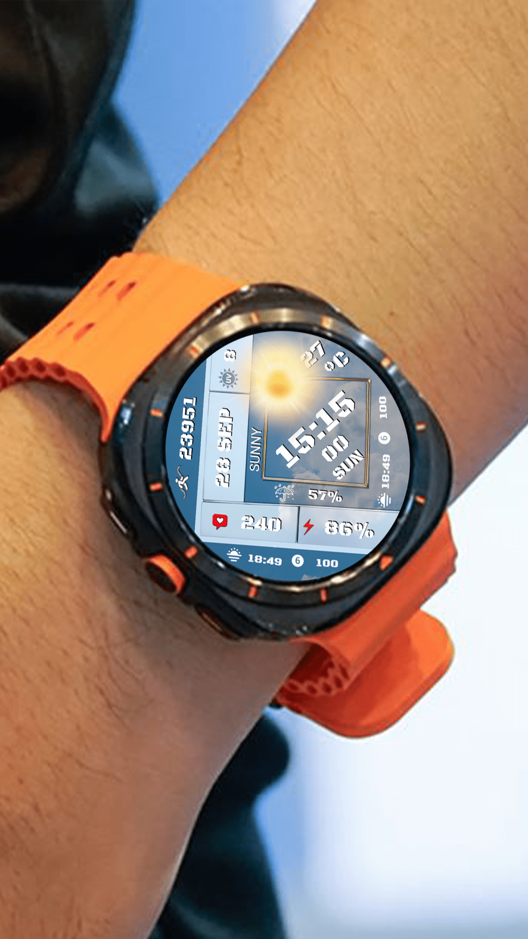Wear OS watch face features - N-SPORT716 Weather Status Watch Face